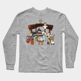 Cute Little Round People Nativity Long Sleeve T-Shirt